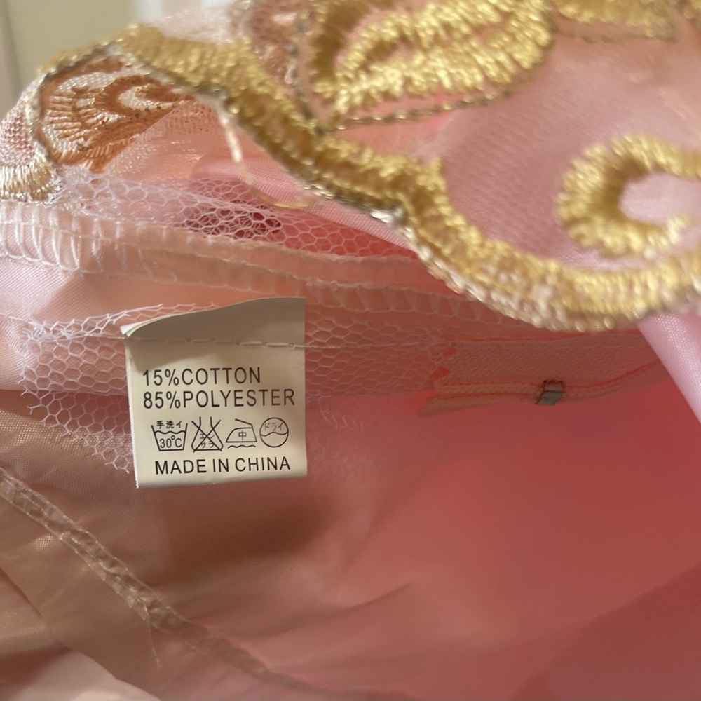 Elegant Pink and Gold Kids Dress - Picture 6 of 6